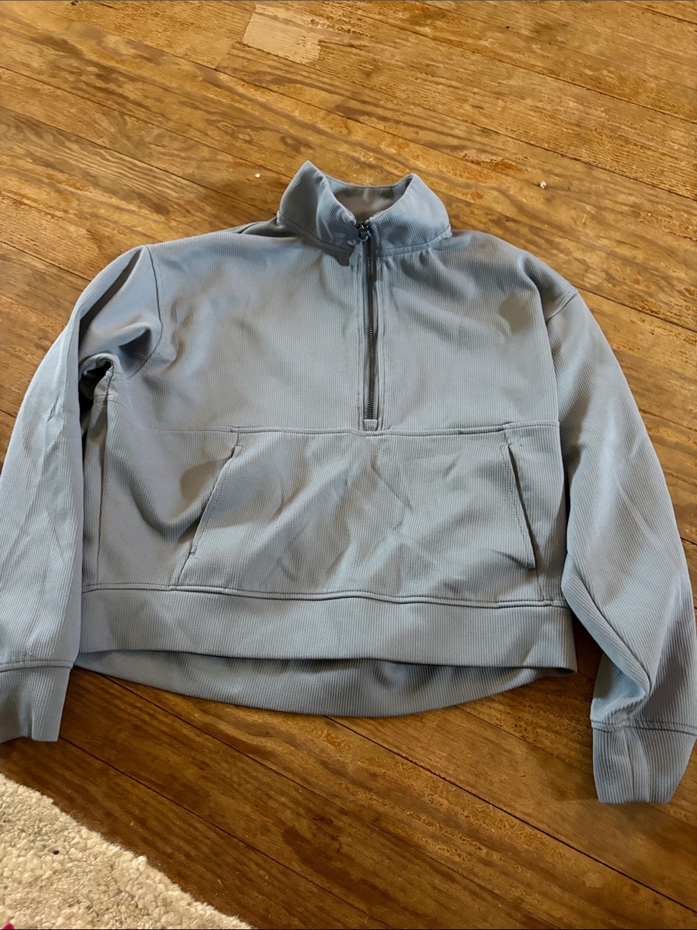 Men's Light Blue Quarter-Zip Pullover Sweater